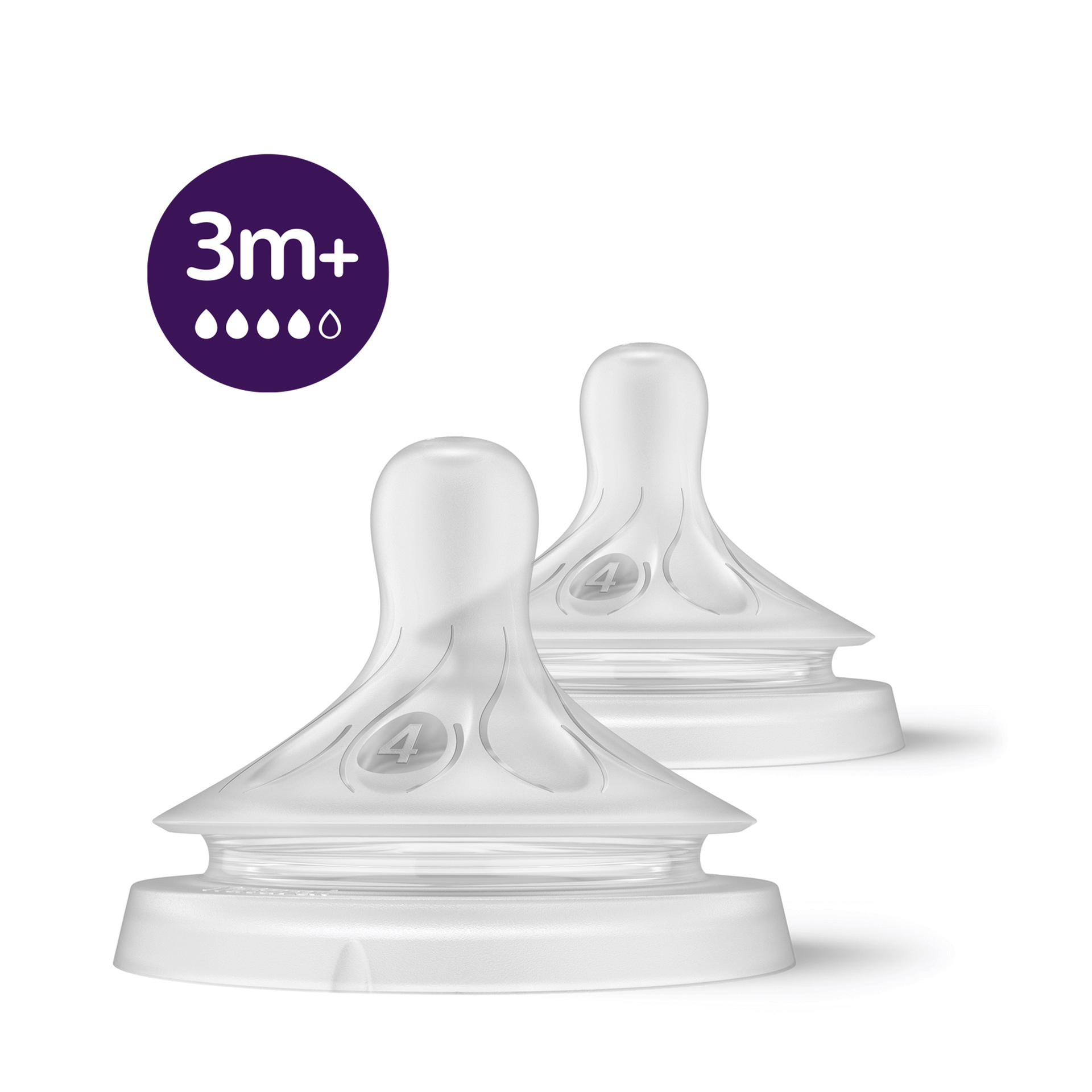 Philips Avent Tetina T4 Fix Rápido 3M+ 2 Unidades Nat Response