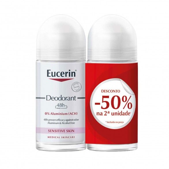 Eucerin Desodorizante 48h Roll On 2x50ml