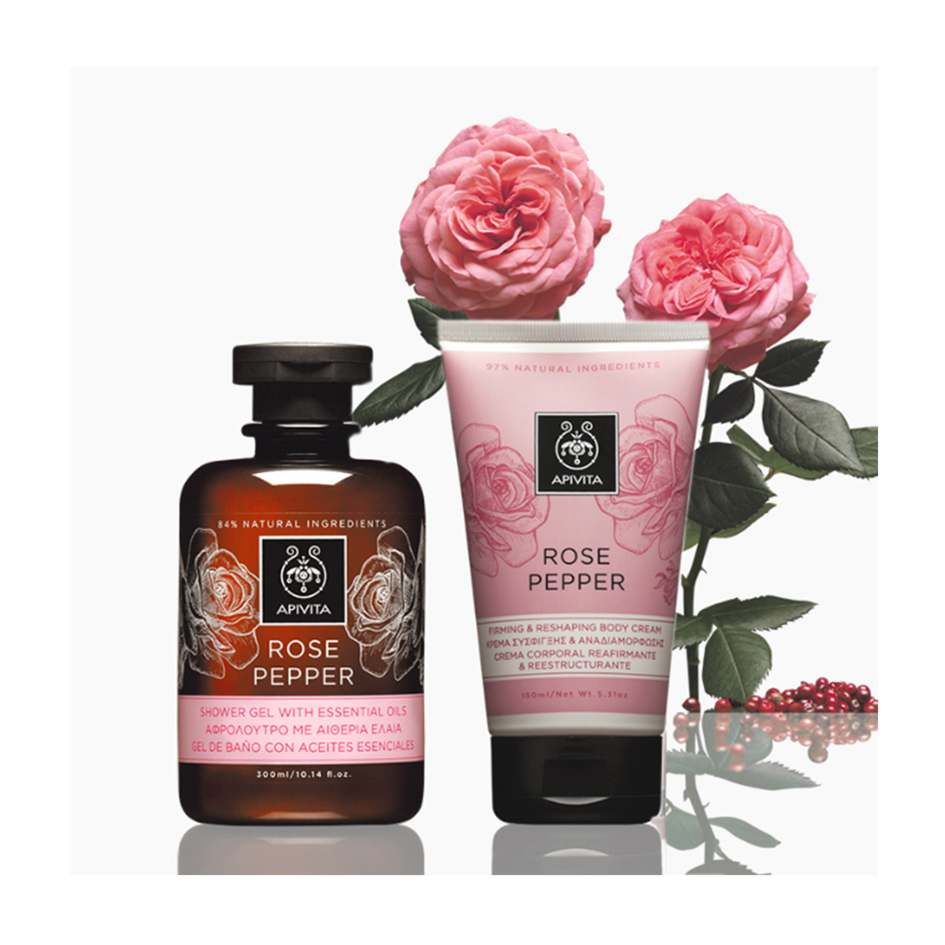 Apivita Rose Pepper Creme Corporal Reafirmante e Remodelador 150ml