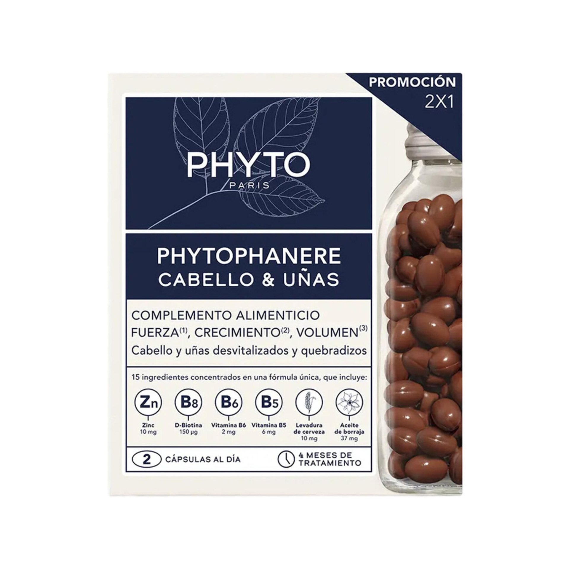 Phyto Phytophanère Cápsulas 120 Unidades com Oferta de Cápsulas 120 Unidades