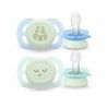 Philips Avent Chupeta Noturna Ultra Start Verde/Azul 0-2M x2