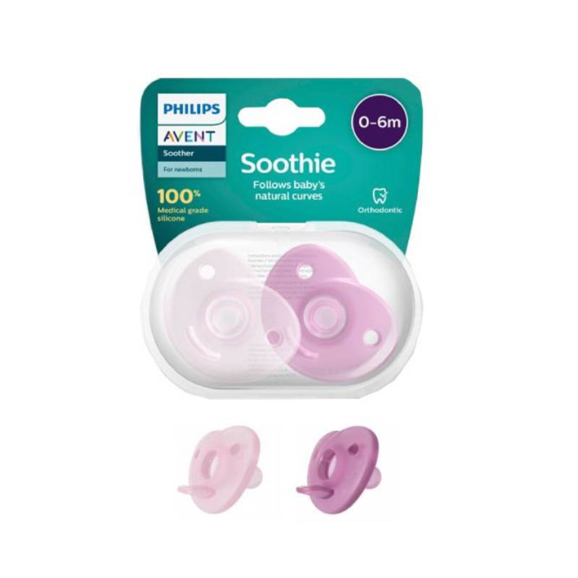 Philips Avent Pack 2 Chupetas Soothie 0-6m Rosa