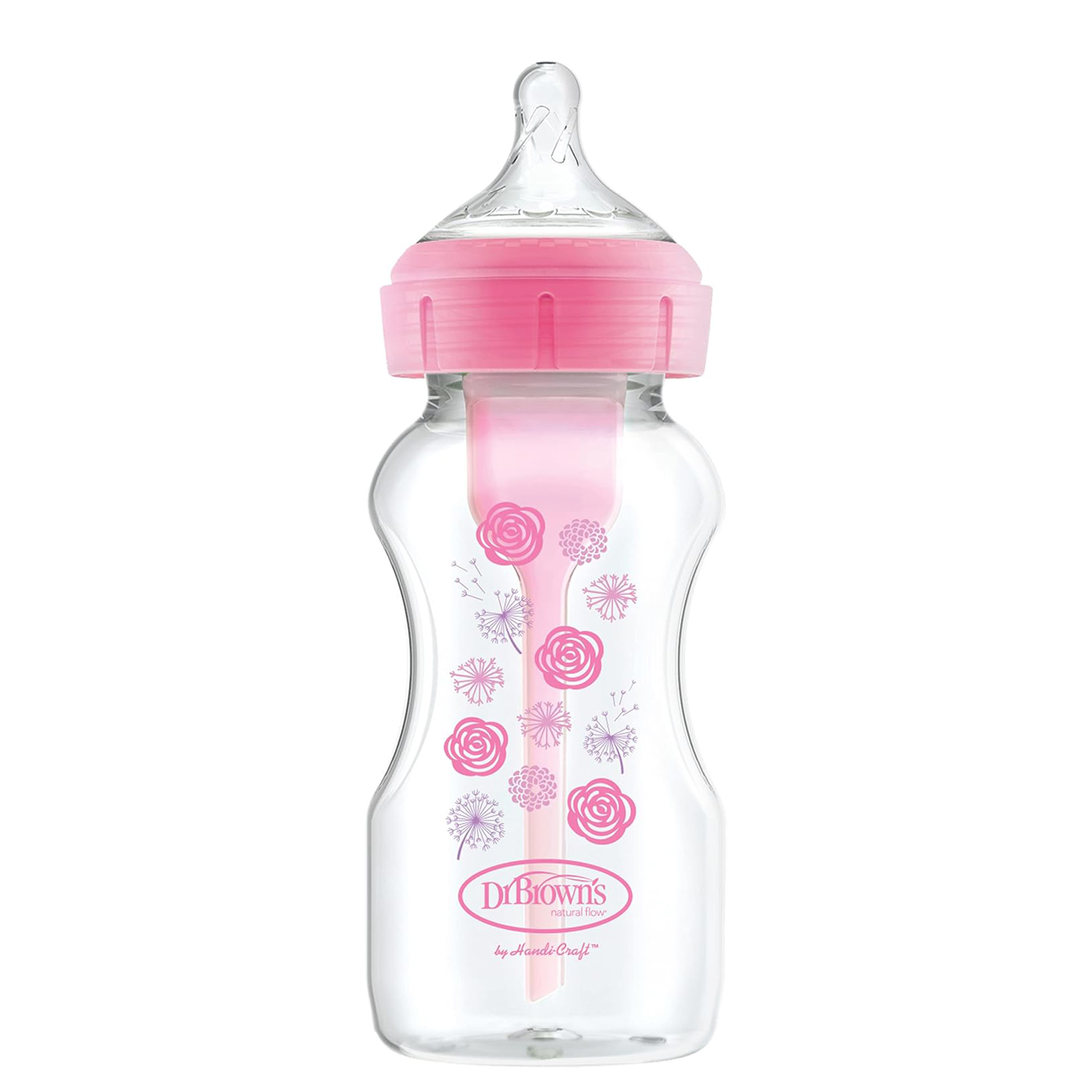 Dr Brown's Options Biberão Largo Rosa Tetina Silicone 270ml