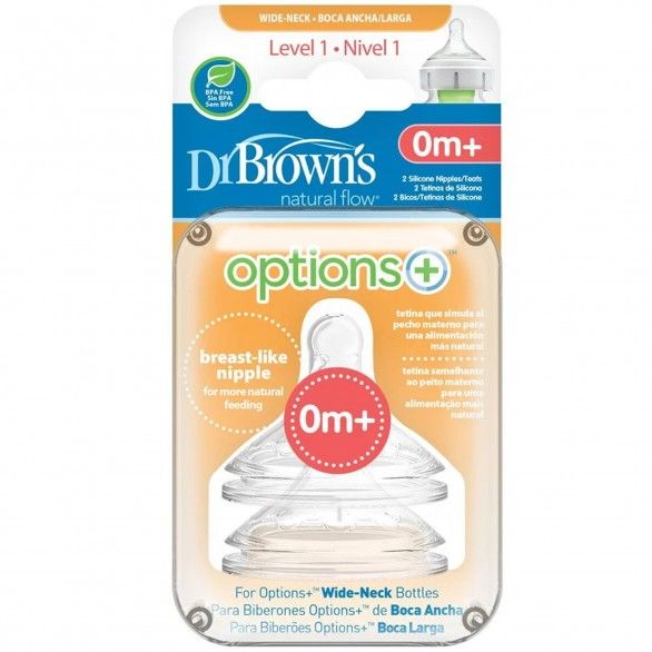 Dr. Brown's Pack 2 Tetinas Options 0+ Nvel 1