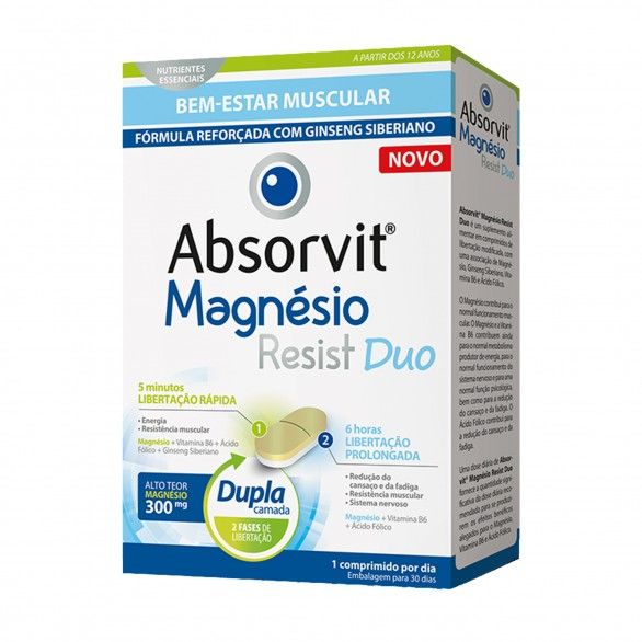 Absorvit Magnésio Resist Duo 30 Comprimidos Absorvit Magnésio Resist Duo 30 Comprimidos