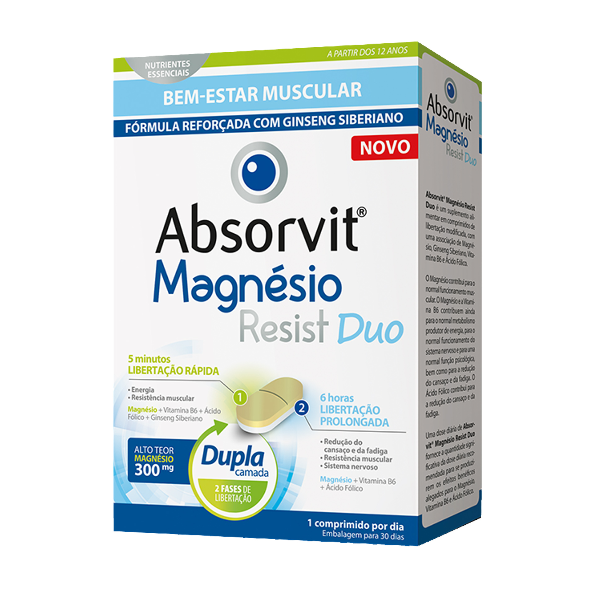 Absorvit Magnésio Resist Duo 30 Comprimidos