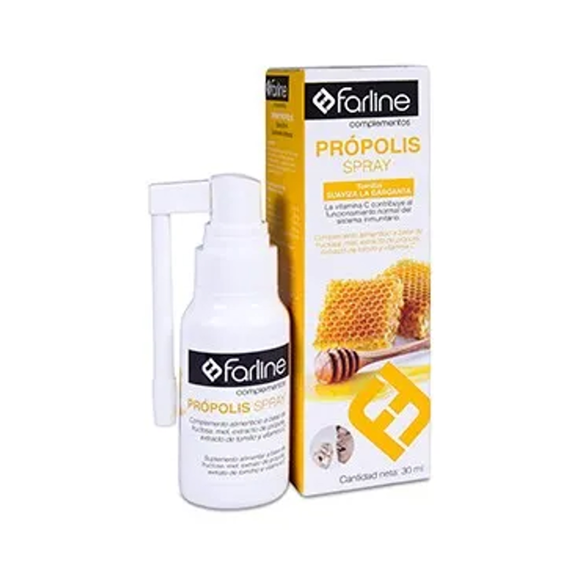Farline Própolis Com Mel+Tomilho+Vitamina C Spray 30ml