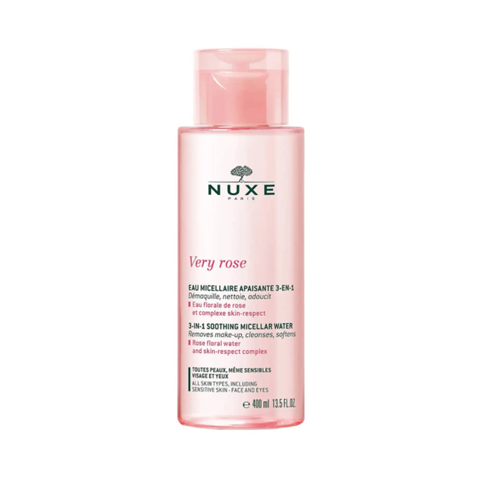 Nuxe Very Rose Água Micelar Desmaquilhante Calmante 3 em 1 400ml