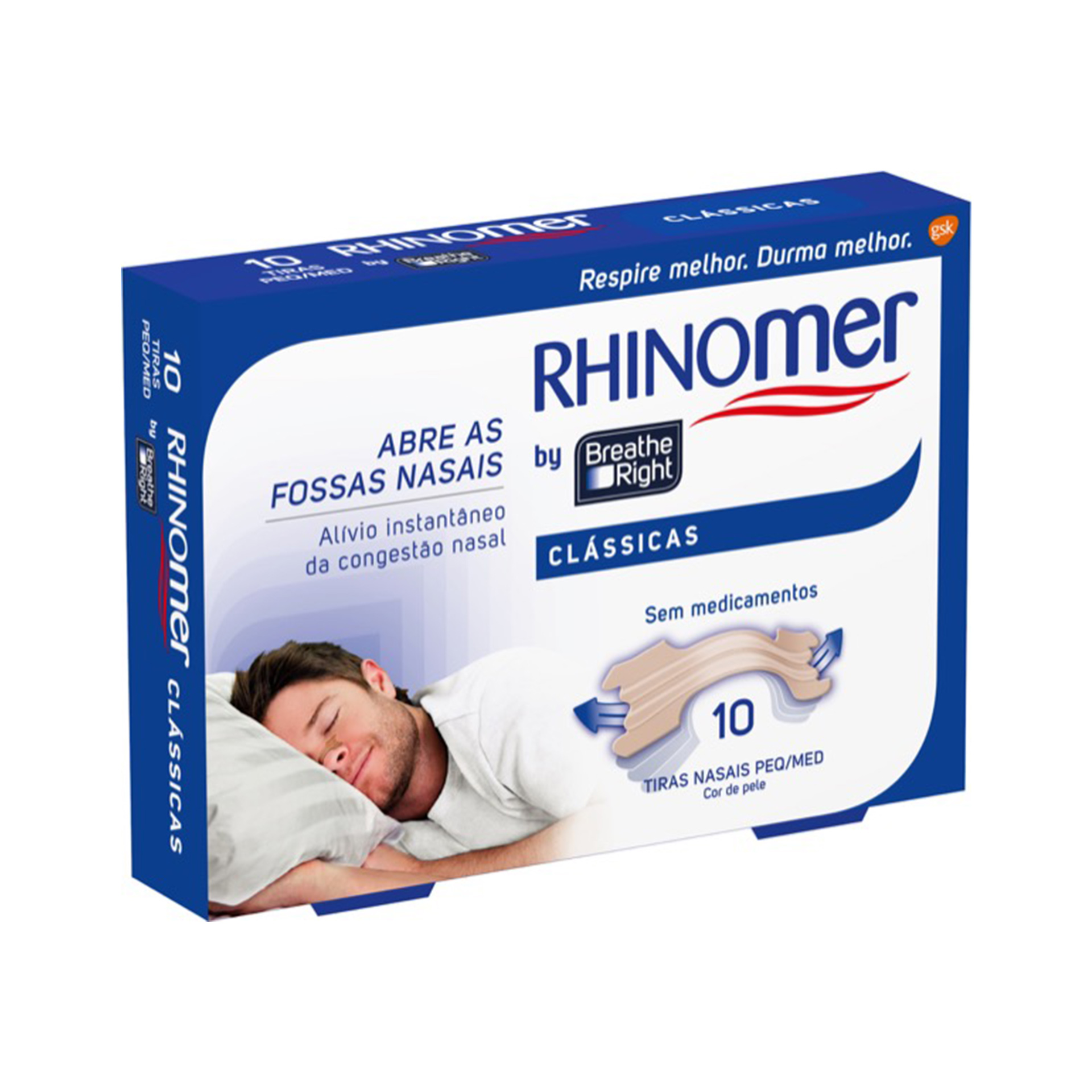 Breath Right Pensos Nasais Clássicos Peq/Médio 10 Unidades