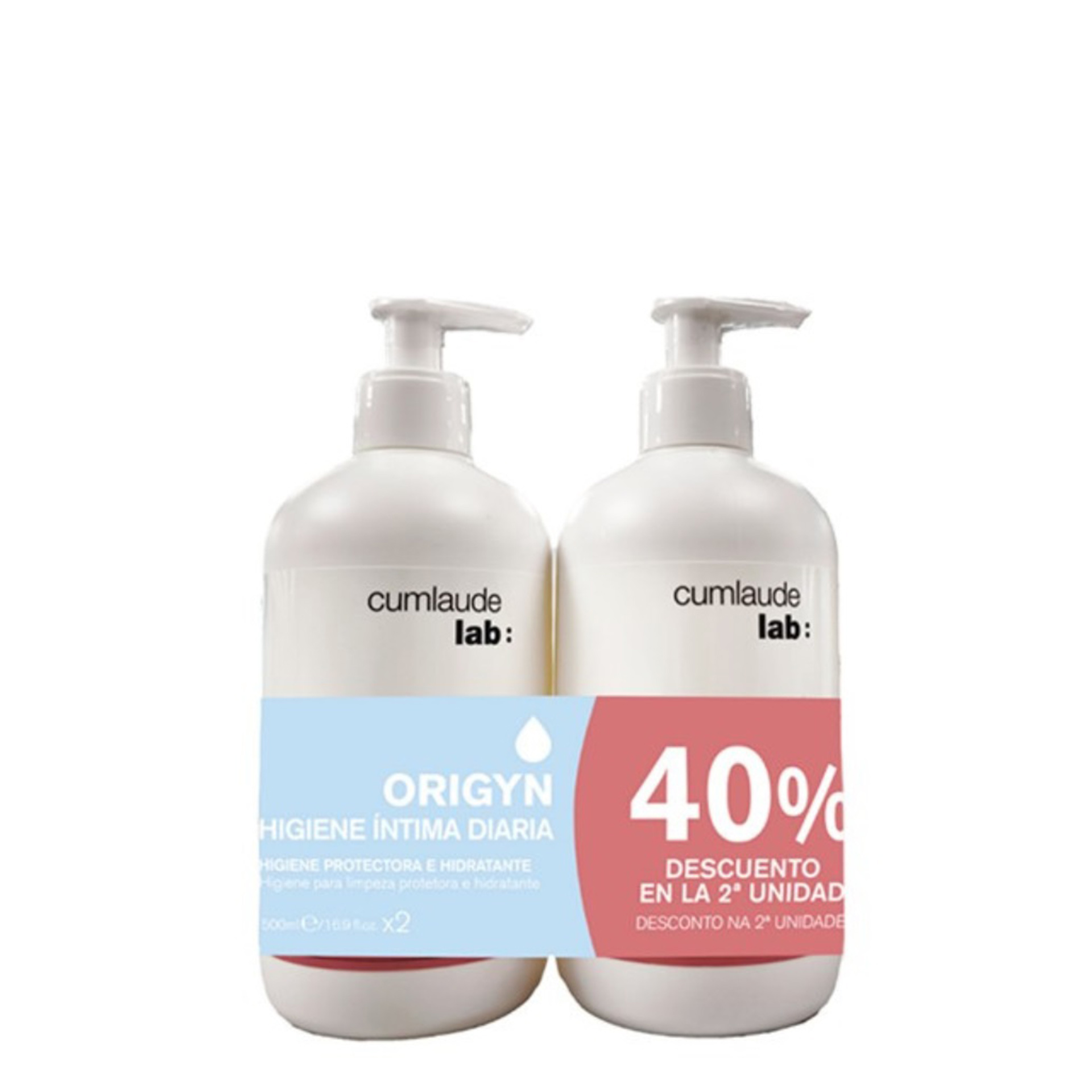 Cumlaude Gel Higine Íntima Diária 2x500ml -40% 2ªUnidade