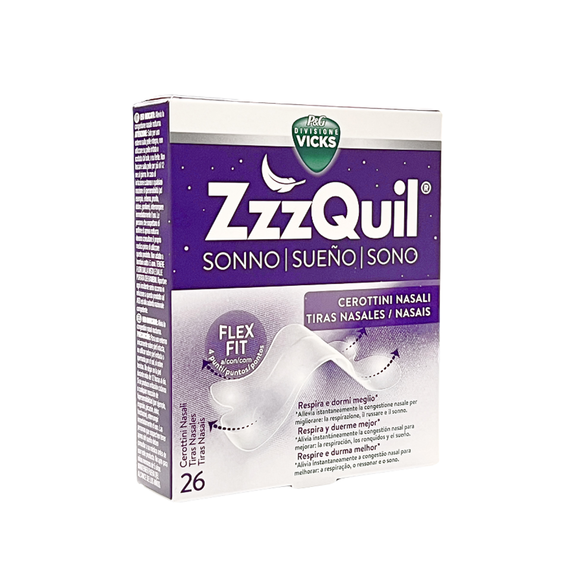 Vicks ZzzQuil Tiras Nasais 26 unidades