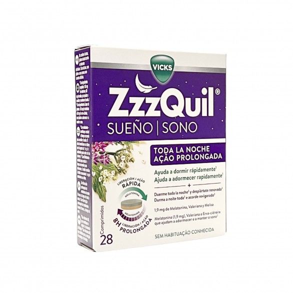 Vicks ZzzQuil Sono Ao Prolongada 28 comprimidos