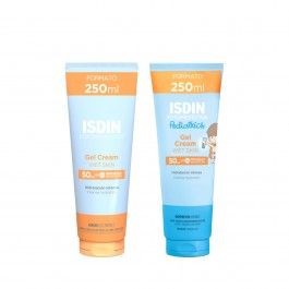 Protetor Solar Isdin Fotoprotector Gel Creme SPF50 250ml + Fotoprotector Pediatrics Gel Creme SPF50 