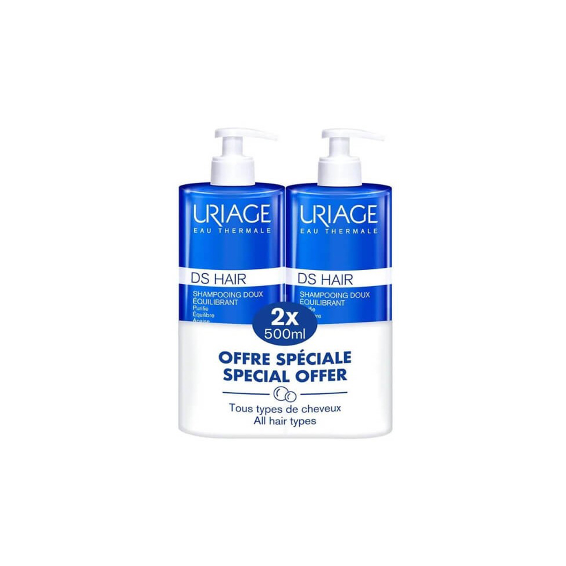Uriage D.S. Shampoo Suave Equilibrante 2x500ml