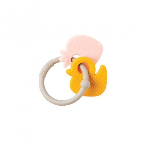 Nattou Anel Dentio Silicone Morango+Pato