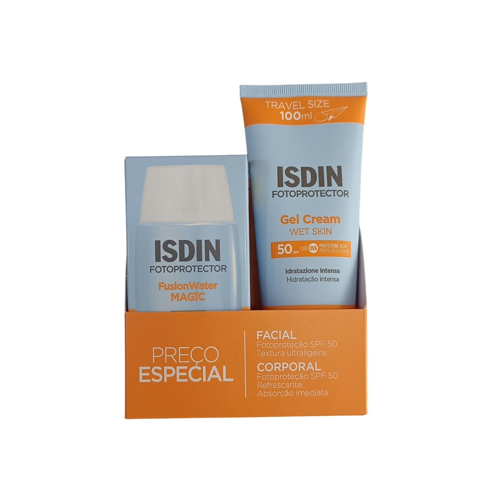 Isdin Fotoprotetor FusioWater MAGIC 50ml + Gel creme FPS50 100ml