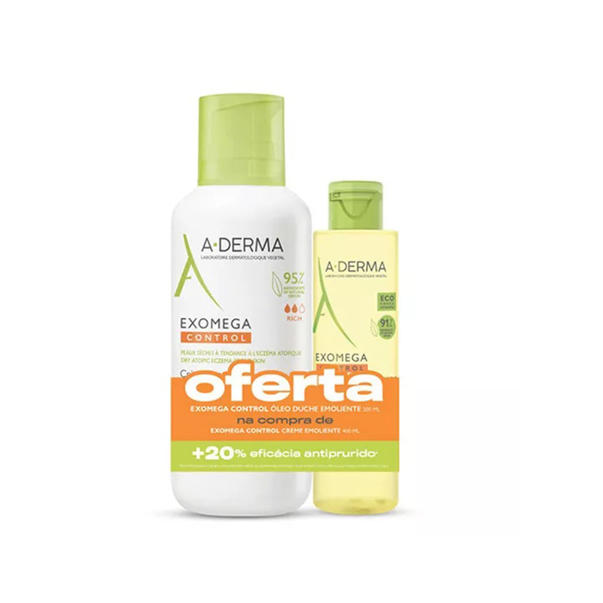 A-Derma Exomega Control Creme Emoliente 400ml + A-Derma Óleo de Banho 200ml