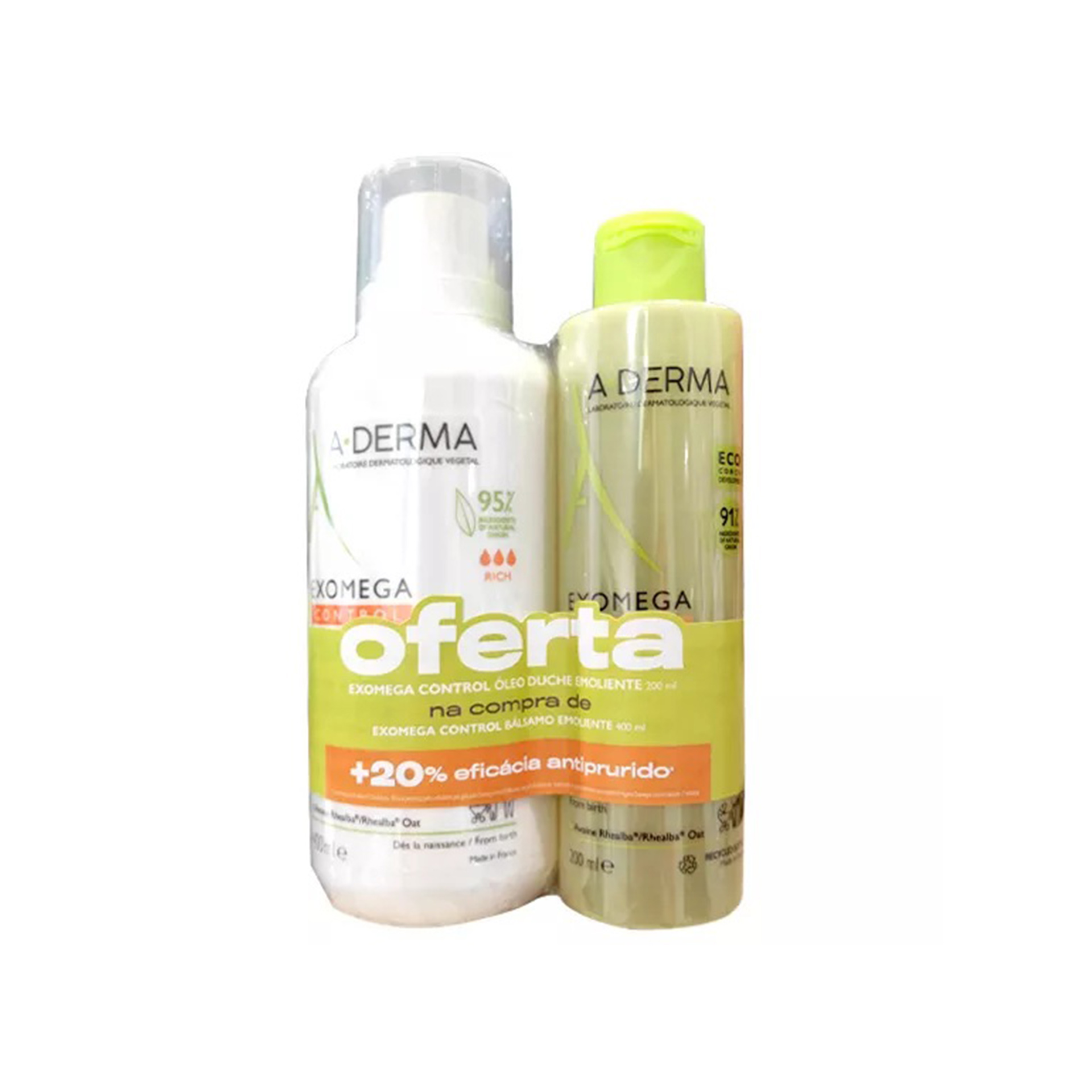 A-Derma Exomega Control Bálsamo Emoliente 400ml + Exomega Óleo Banho 200ml Coffret
