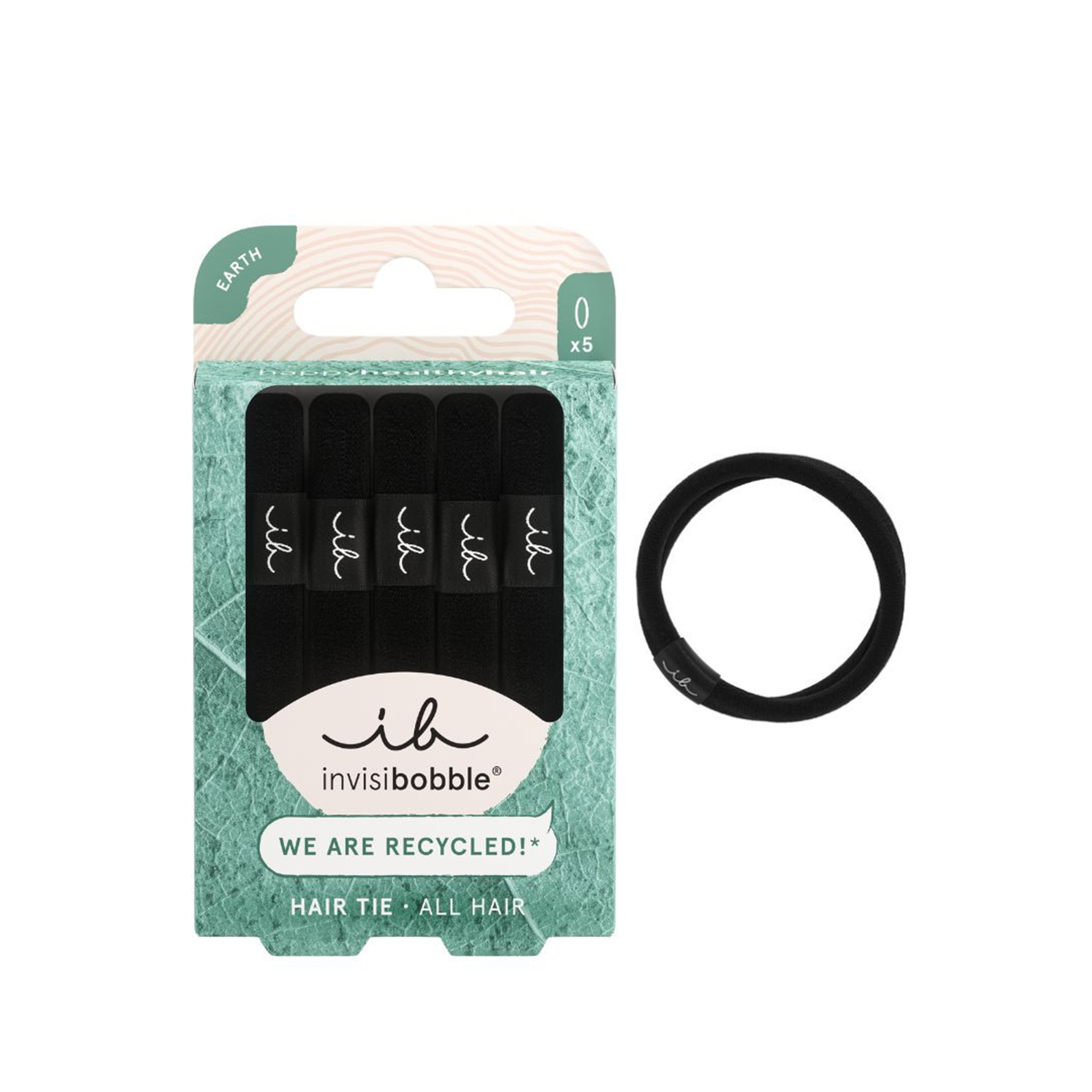 Invisibobble Ecotie Elásticos Cabelo Black X5