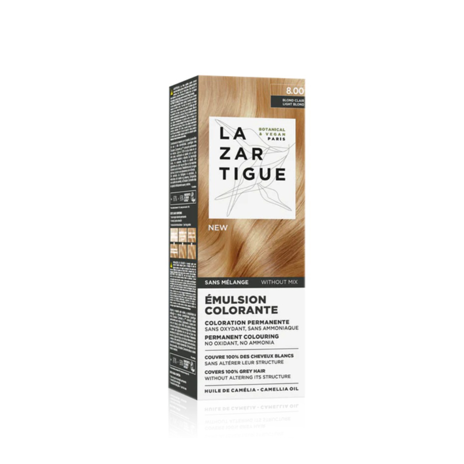 Lazartigue Émulsion Colorante Coloração Permanente sem Mistura 8.00 Louro Claro 60mL