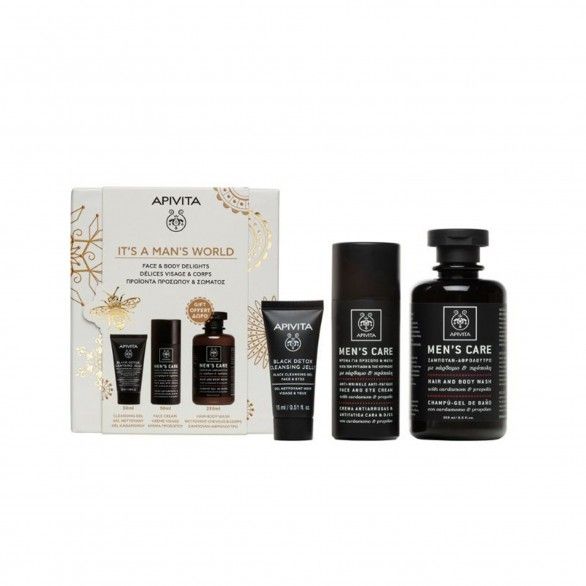 Apivita Homem creme rugas 50ml + gel limpeza + oferta gel 50ml