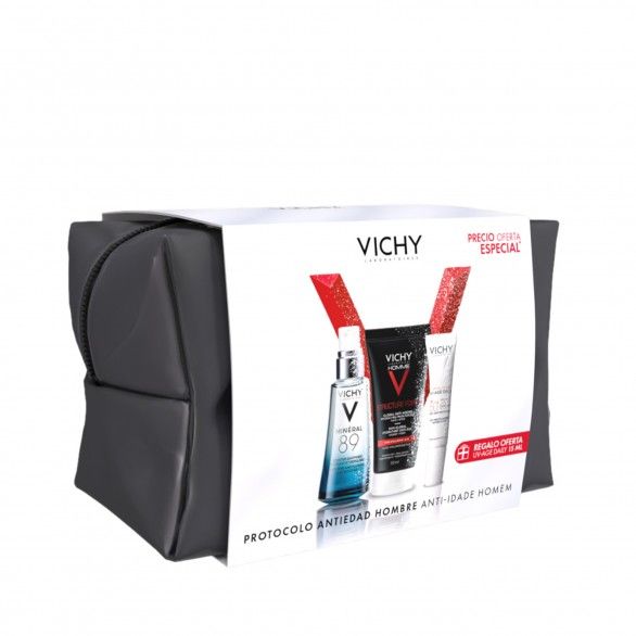 Vichy Homme Structure Force 50ml + Sérum Mineral 89 Concentrado 50ml . Coffret Vichy Homme Structure Force 50ml + Sérum Mineral 89 Concentrado 50ml . Coffret