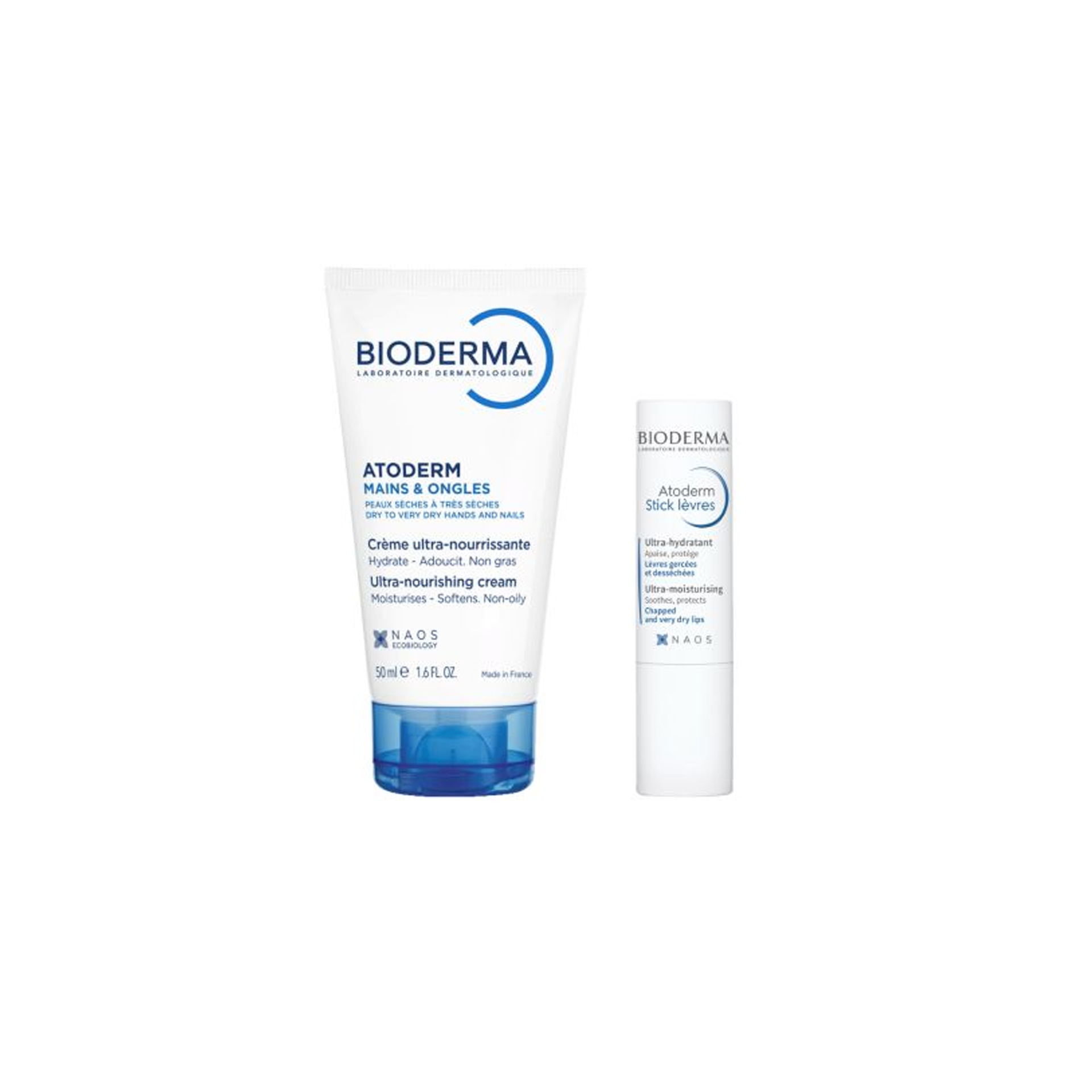 Bioderma Pack Atoderm | Creme Mãos 50ml + Stick Labial 4g | Hidratação 8h