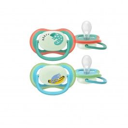 Philips Avent 2 Chupetas Eco UltAir Night 6-18M Azul
