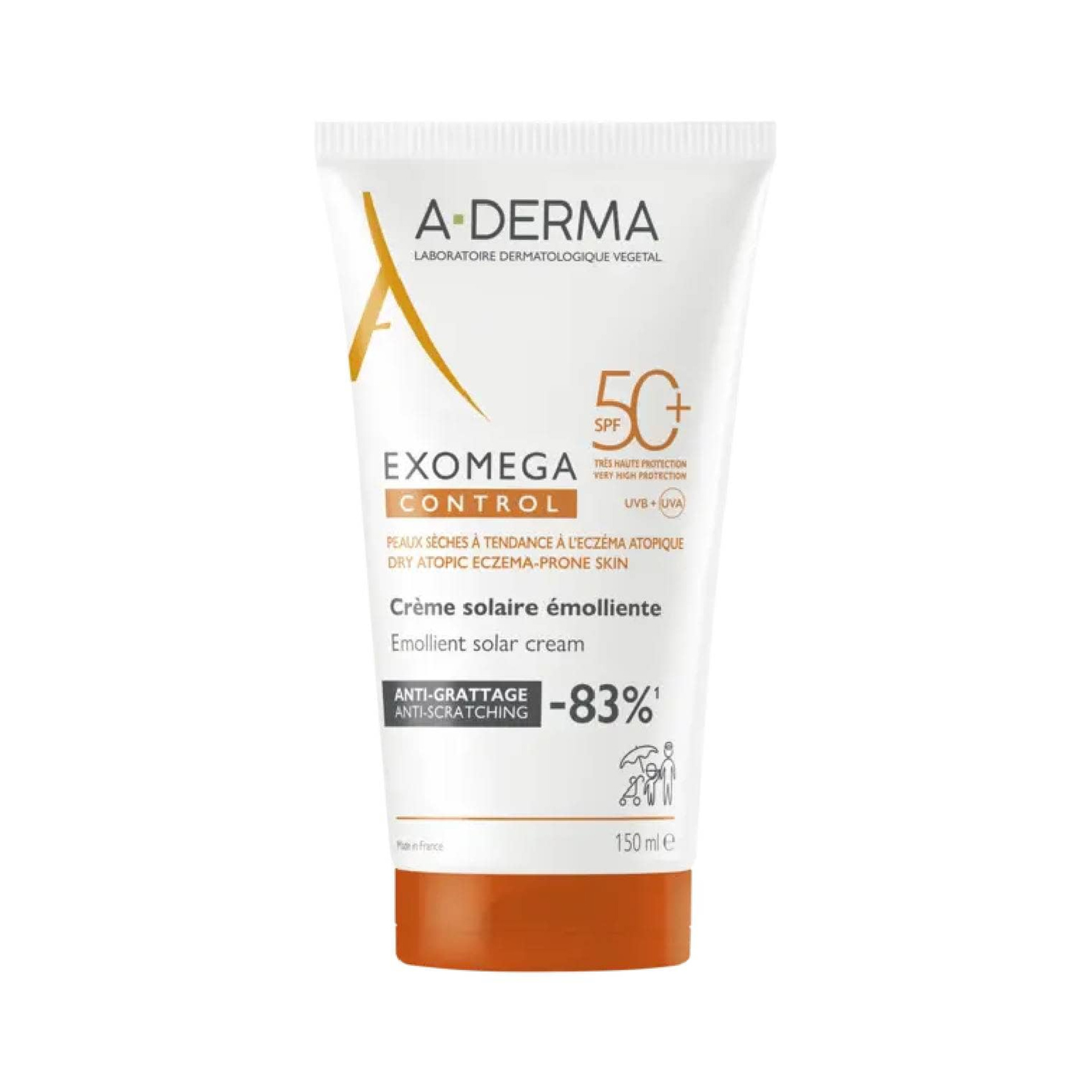 A-Derma Exomega Controle Creme Solar Emoliente FPS50+ 150ml