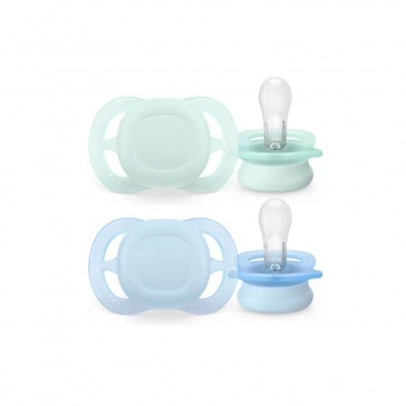 Philips Avent 2 Chupetas Eco UltStart 0-2M Azul Philips Avent 2 Chupetas Eco UltStart 0-2M Azul