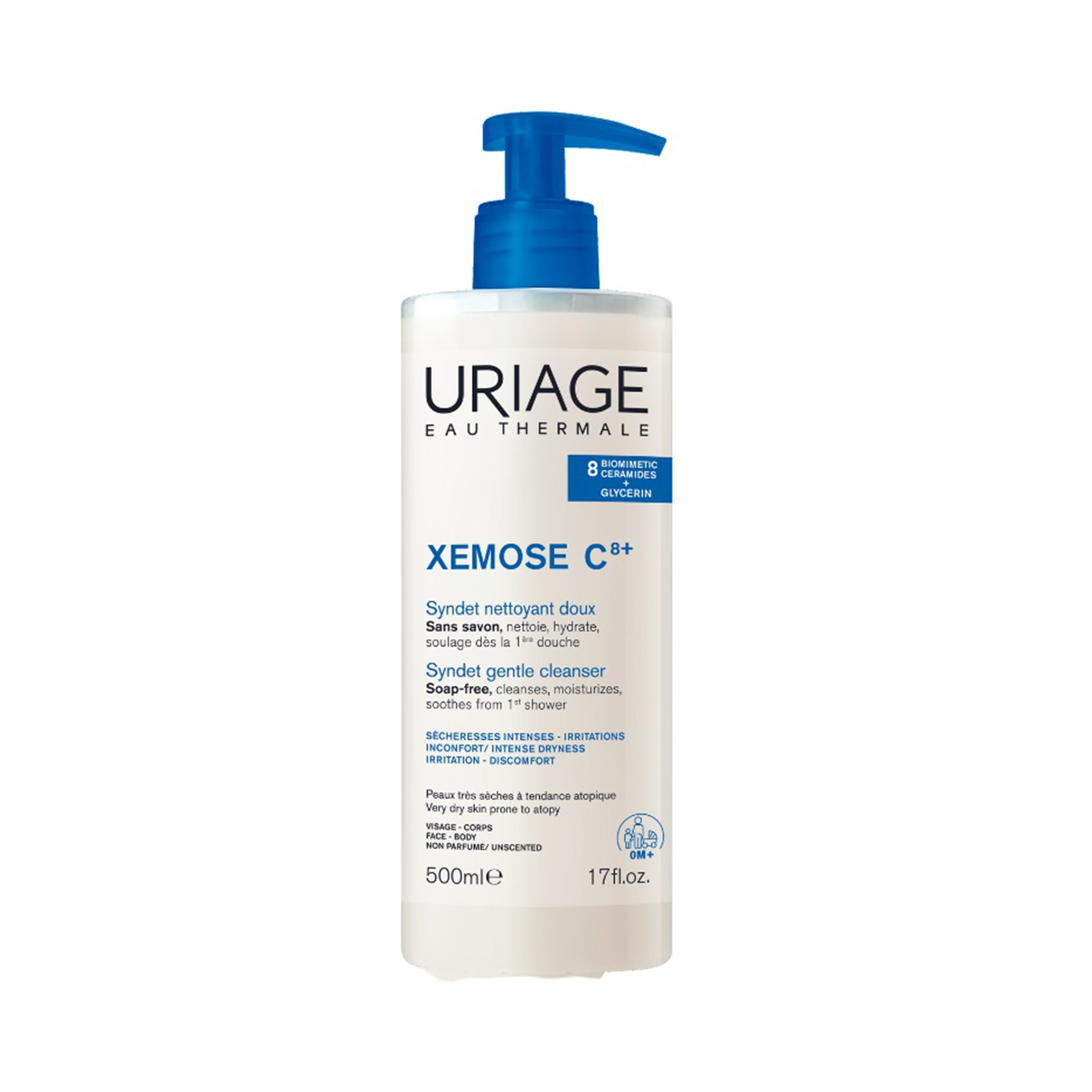 Uriage Xémose C8+ Syndet Limpeza 500ml | Gel-Creme Pele Seca e Atópica