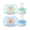 Philips Avent 2 Chupetas Silicone SCF075/14 0-2M Azul e Verde Philips Avent 2 Chupetas Silicone SCF075/14 0-2M Azul e Verde
