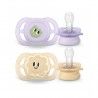 Philips Avent 2 Chupetas Silicone Ultra Start Deco 0-2M Lilás e Amarelo Philips Avent 2 Chupetas Silicone Ultra Start Deco 0-2M Lilás e Amarelo