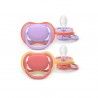 Philips Avent 2 Chupetas Eco UltAir 18M+ Rosa