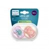 Philips Avent 2 Chupetas Eco UltAir Deco 18M+ Rosa