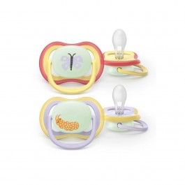 Philips Avent 2 Chupetas Eco UltAir Night 0-6M Rosa