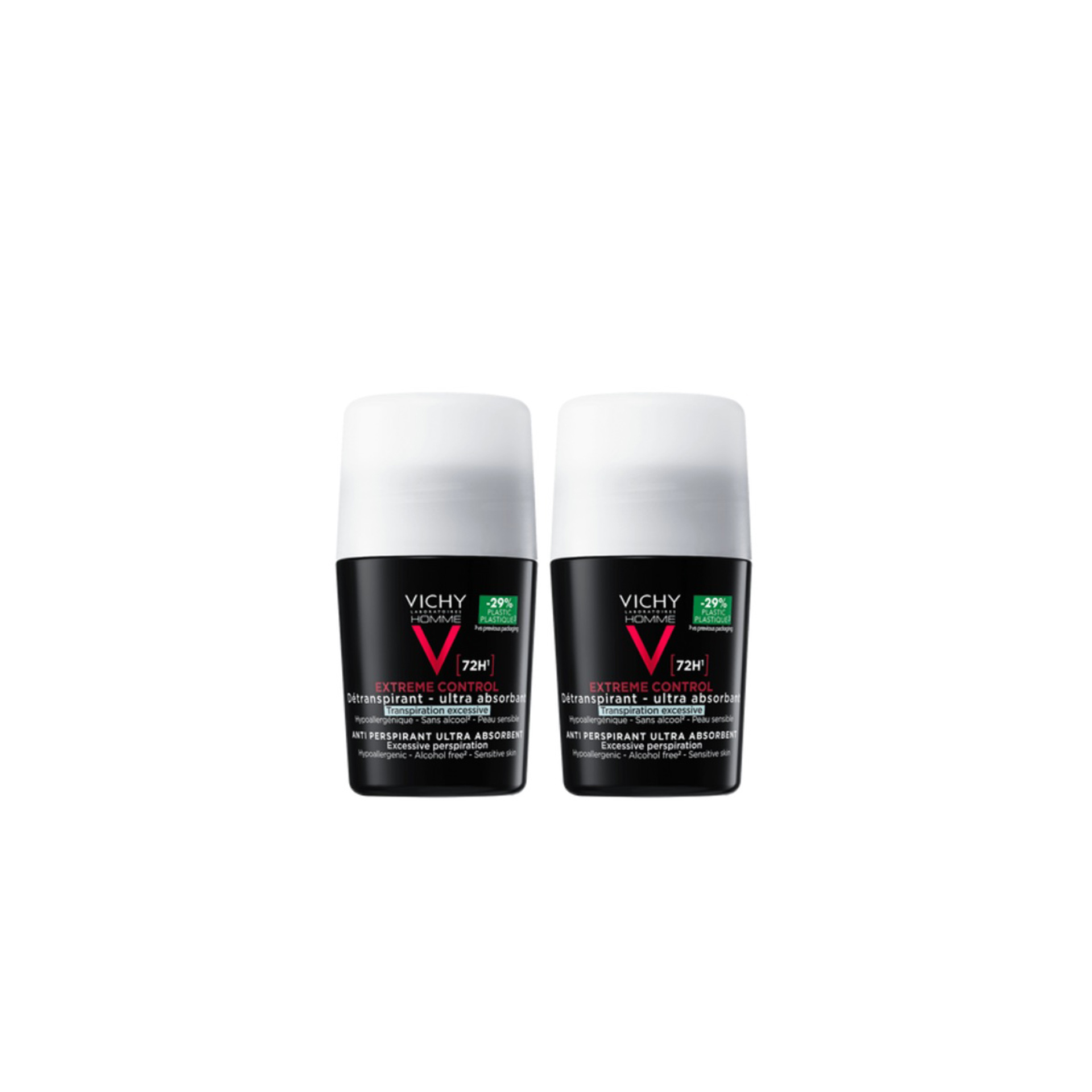 Vichy Pack Homme Desodorizante Roll-On 72h 2x50ml | 50% 2a Unidade | Antitranspirante Intenso