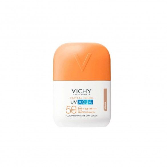 Vichy Capital Soleil UV Aqua Fluido Hidratante com Cor FPS50 M�dio 50ml