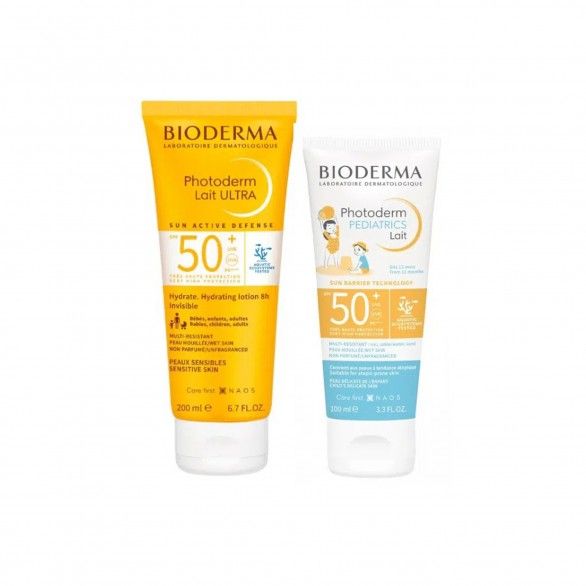 Bioderma Photoderm Leite ultra SPF50+ 200ml e Pediatrico leite SPF50+ 100ml