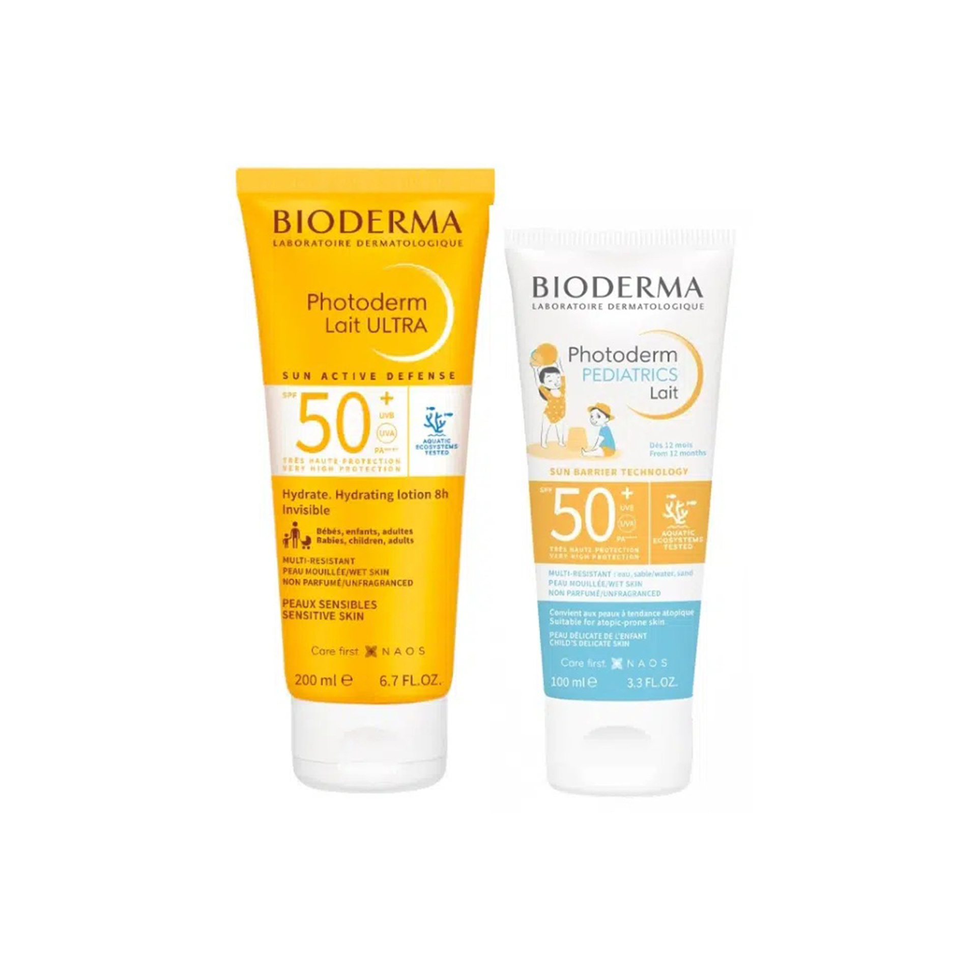 Bioderma Photoderm Leite ultra SPF50+ 200ml e Pediatrico leite SPF50+ 100ml