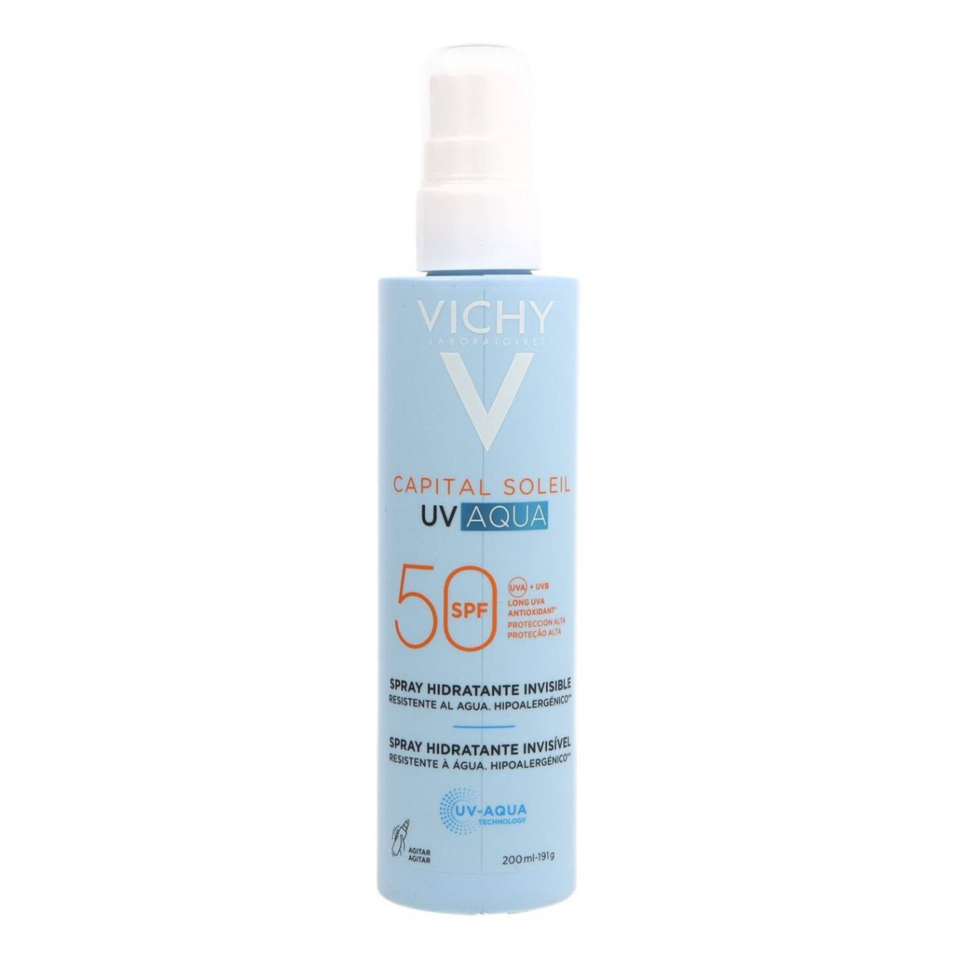 Vichy Capital Soleil UV Aqua Spray Hidratante Invisível FPS50 200ml