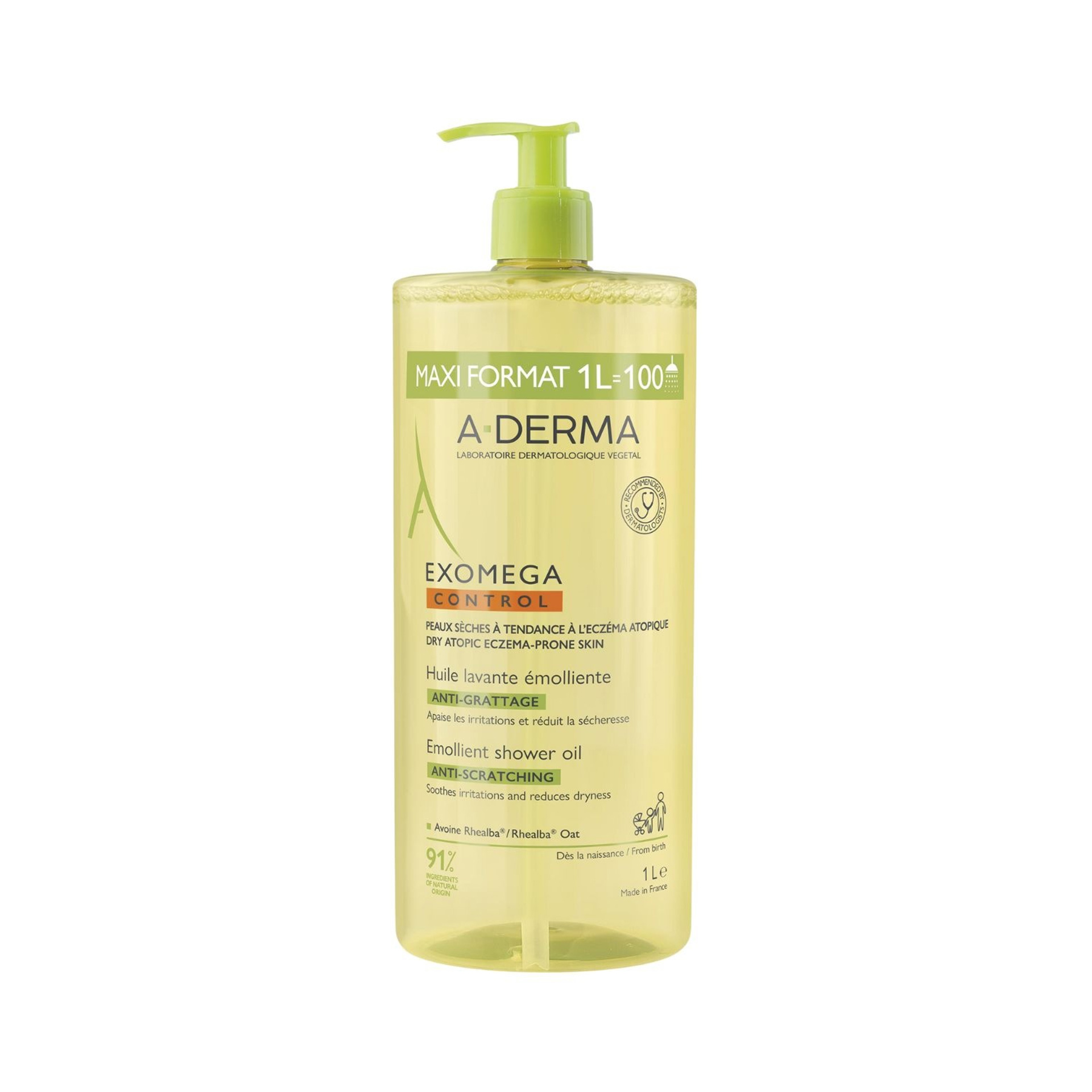 A-Derma Exomega Control Óleo de Duche Emoliente 1000ml