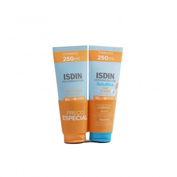 ISDIN Fotoprotetor Gel Creme SPF50 250 mL Pack Família - Adulto e Criança ISDIN Fotoprotetor Gel Creme SPF50 250 mL Pack Família - Adulto e Criança
