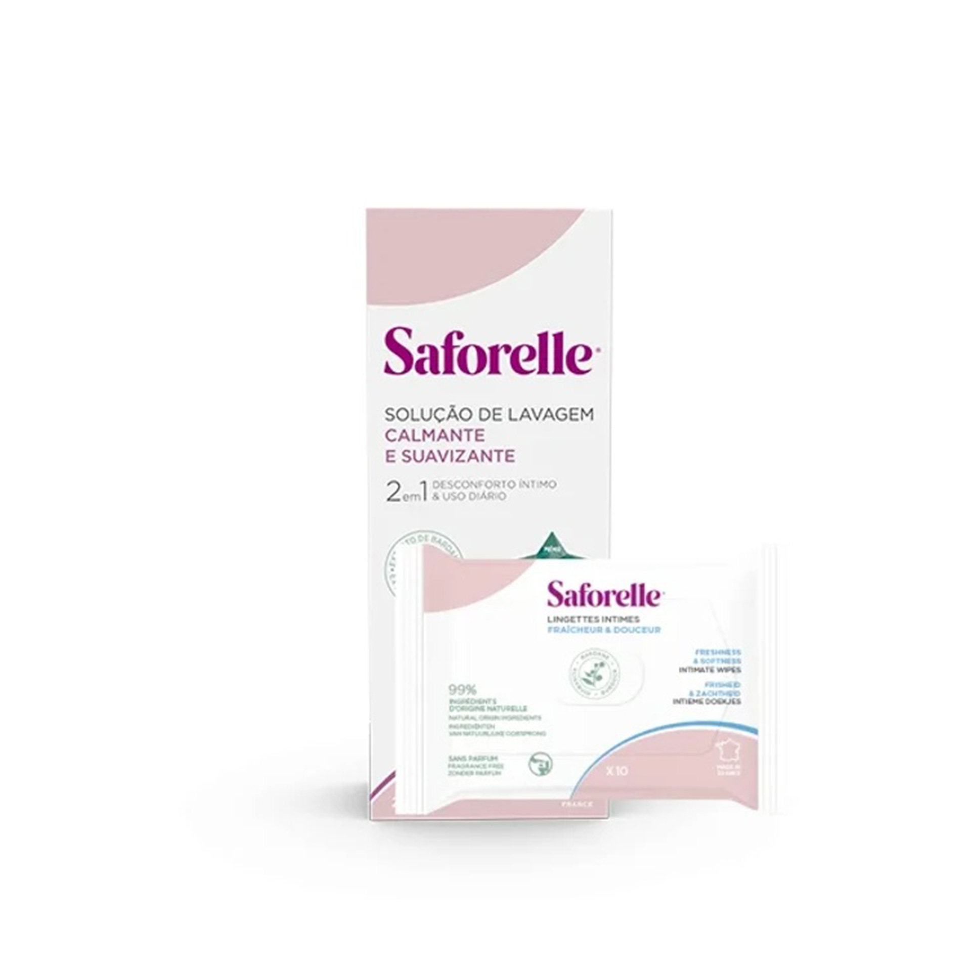 Saforelle Solução de Lavagem Calmante 250ml + 2 x Toalhetes Íntimos