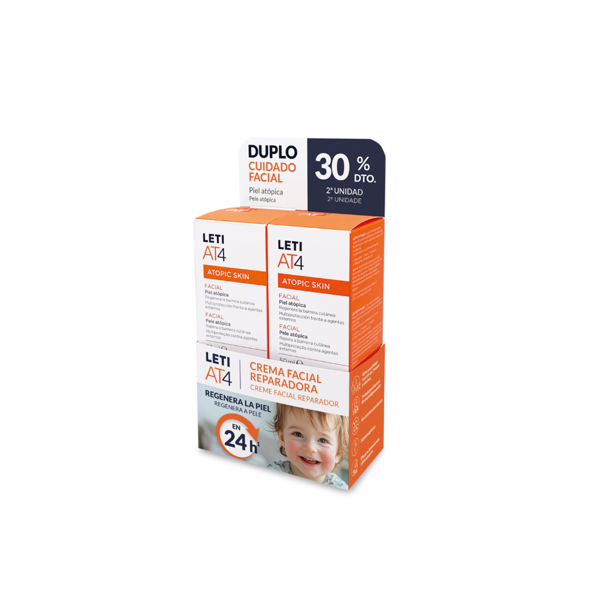 Leti AT-4 Creme Facial Regenerador 2x50ml