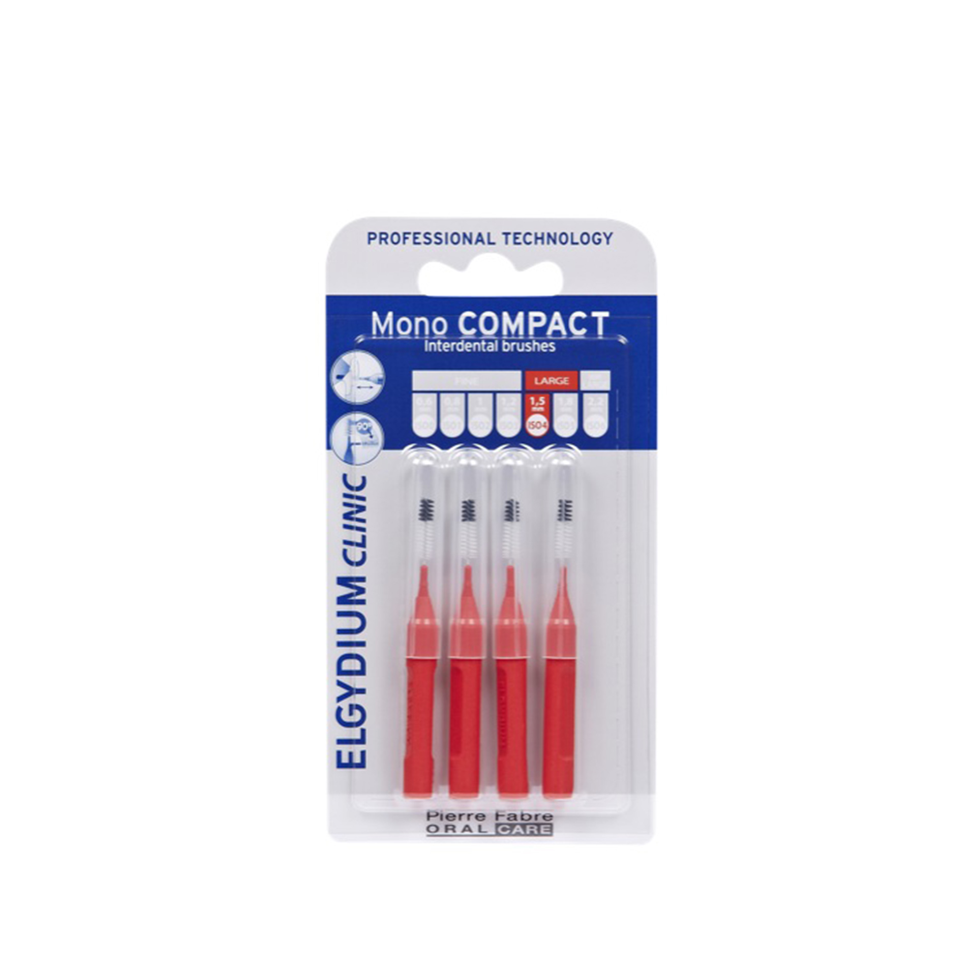 Elgydium Clinic Escovil Mono Compac Vermelho 4 Escovilhões